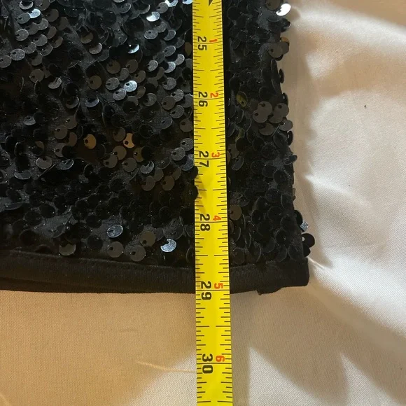 Privately Privileged Black Sequin Mini Dress Illusion Mesh Party Cocktail - Picture 6 of 9